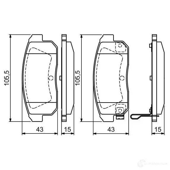 Тормозные колодки, комплект BOSCH 7912-D1008 0986494223 24039 342211