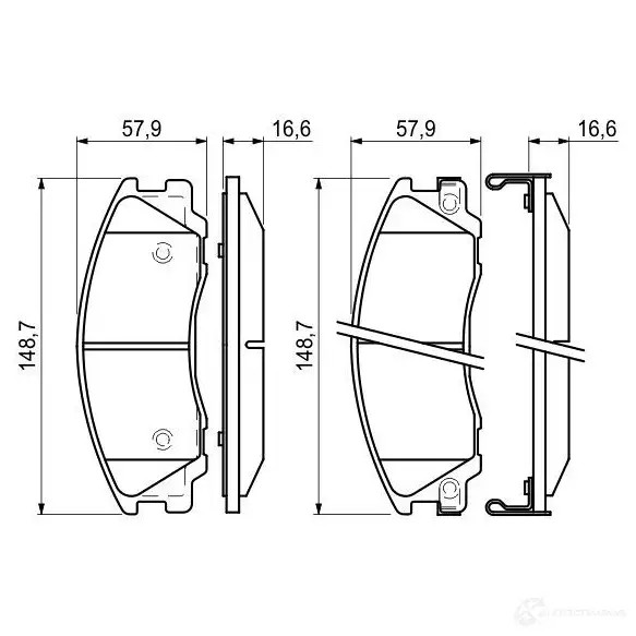 Тормозные колодки, комплект BOSCH 342136 23569 BP1049 0986494138