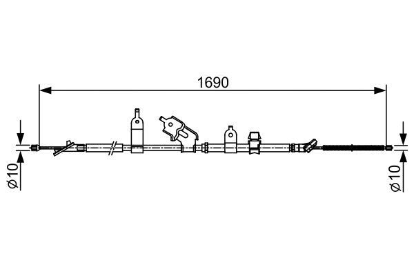 Трос ручника Bosch K635OG 1 987 482 443 355479 BC 2443