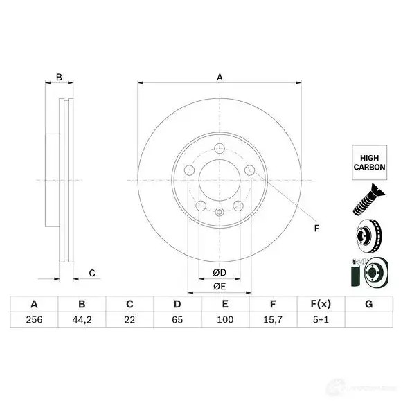Тормозной диск BOSCH 0986479f32 3E JPXO 1438328300