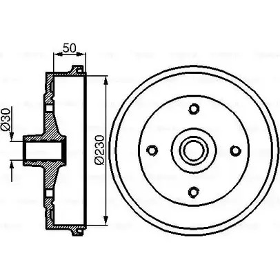 Тормозной барабан Bosch 0 986 477 030 V7A327 D B106 338462