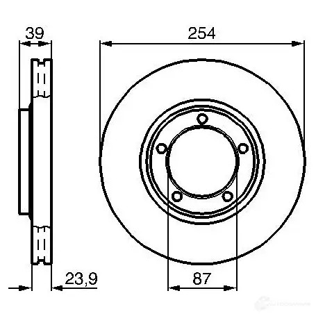 Тормозной диск BOSCH 66JV6 339134 BD62 8 0986478714