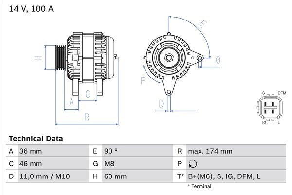 Генератор Bosch 82 06 0 986 082 060 333402 E41VLXL