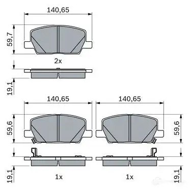 Тормозные колодки, комплект BOSCH 0986424896 1438404705 U7M9Y N