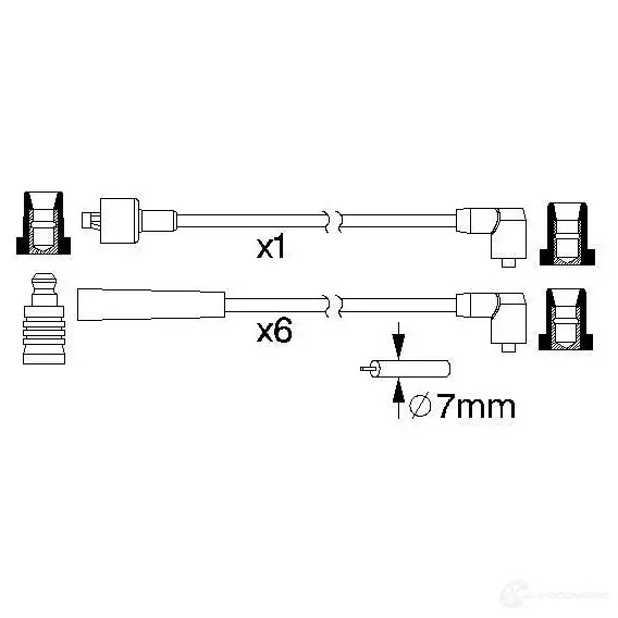 Высоковольтные провода зажигания, комплект BOSCH H8OWVA B 087 1193471655 0986357087