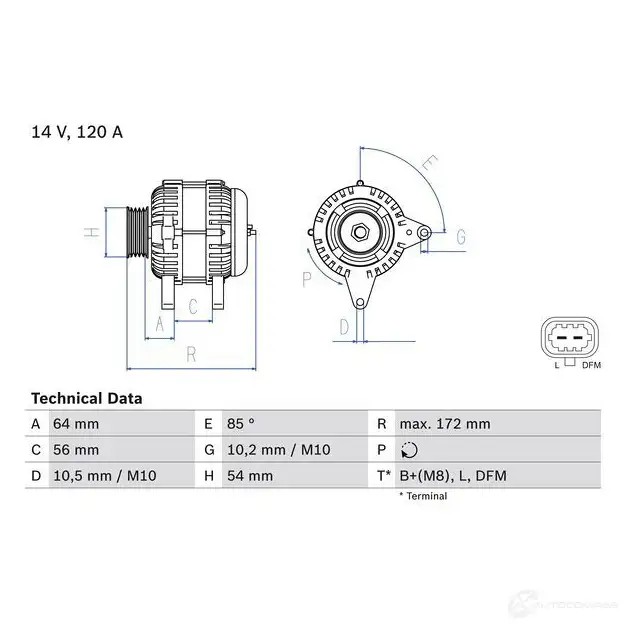 Генератор BOSCH 6Z2TIWM 0986049990 49 99 333236