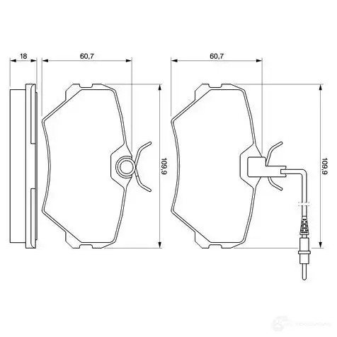 Тормозные колодки, комплект BOSCH 21 595 336118 0986424217 BP100