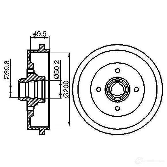 Тормозной барабан BOSCH 338469 0986477041 4OM0AZW DB1 16