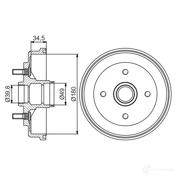 Тормозной барабан BOSCH CD2RZ 338634 0986477239 DB31 0