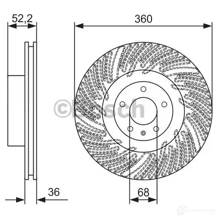 Тормозной диск BOSCH 1YPLTK 340302 B D2448 0986479d27