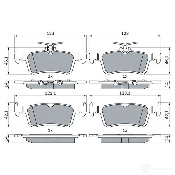 Тормозные колодки, комплект BOSCH 0986424866 4V46L 6 1437243573