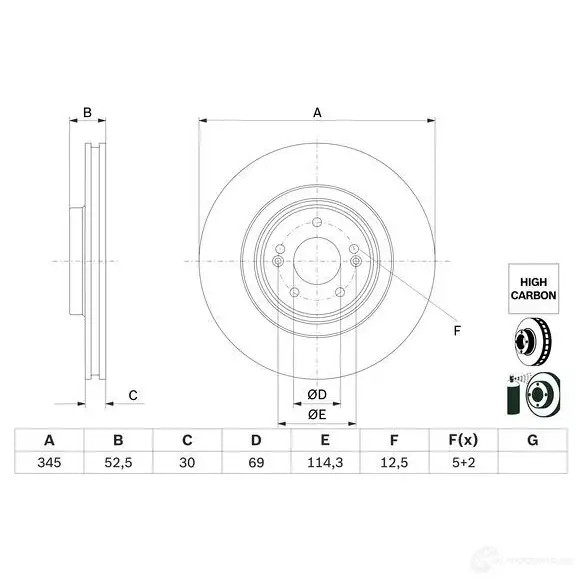 Тормозной диск BOSCH 1438327246 0986479g26 US OHS