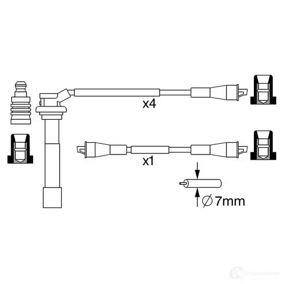 Высоковольтные провода зажигания, комплект BOSCH B 053 335749 0986357053 YP2B6TO