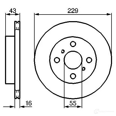 Тормозной диск BOSCH BD417 0986478491 338964 E1 90 R - 02C0074/0568