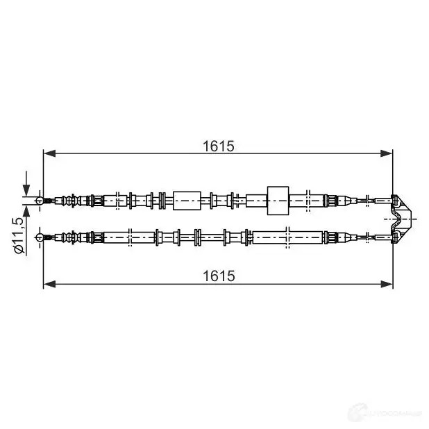 Трос ручника, стояночного тормоза BOSCH 1987477935 BC76 9 45D4CE5 354021