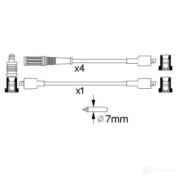 Высоковольтные провода зажигания, комплект BOSCH B 084 0986357084 SFC7B7 335761