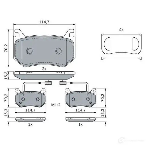 Тормозные колодки, комплект BOSCH 0986424384 1437243651 E TEJ0XE
