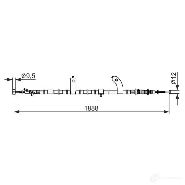 Трос ручника, стояночного тормоза BOSCH 1437241229 07F KFR7 1987482854