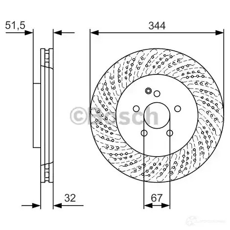 Тормозной диск BOSCH 0986479d07 340283 BD 2428 CDLS03W