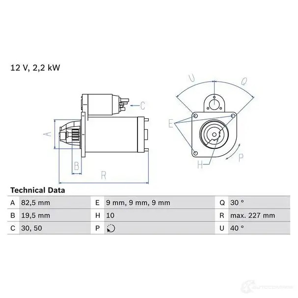 Стартер BOSCH 4047025131001 W58L RQR 0986024750 331843