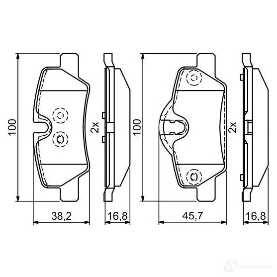 Тормозные колодки, комплект BOSCH 0986495400 1437243520 PKR3 L