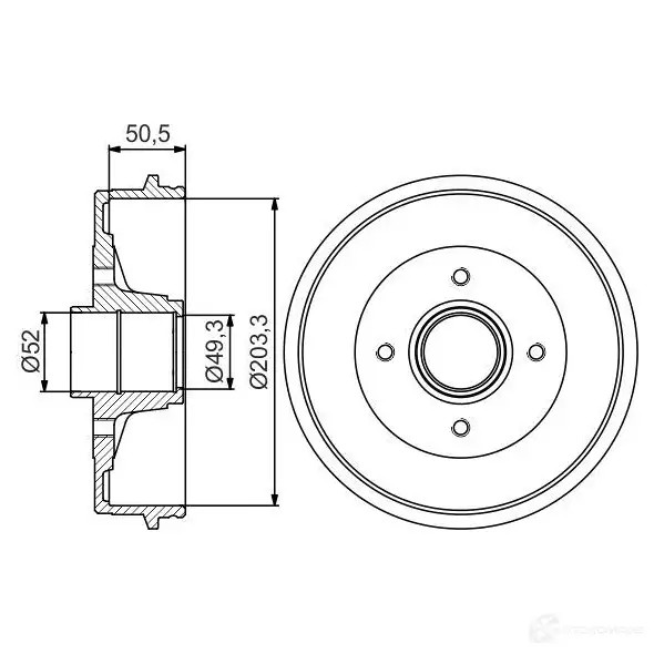 Тормозной барабан BOSCH DB2 82 SC08871 338607 0986477211