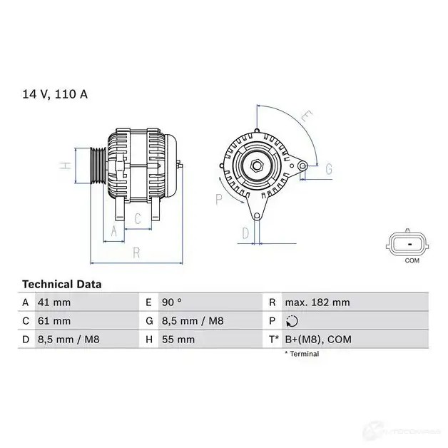 Генератор BOSCH 0986080710 333306 Z9KFQ 80 71