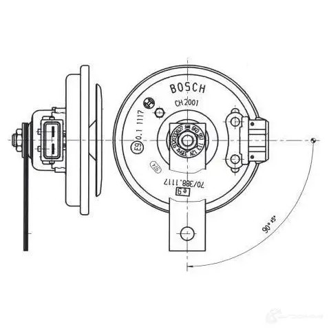 Пневматический звуковой сигнал BOSCH QW0JW 9320332027 365095 FC 4
