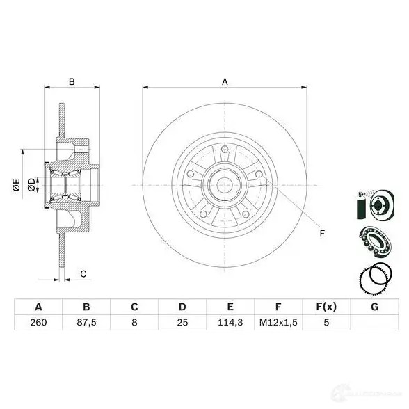 Тормозной диск BOSCH 1437241174 0986479e79 IY E7SPY