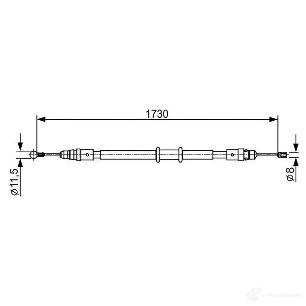 Трос ручника, стояночного тормоза BOSCH BC2 549 HQTPCL 355558 1987482549
