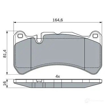 Тормозные колодки, комплект BOSCH 23955 1425140174 0986494965 BP1816