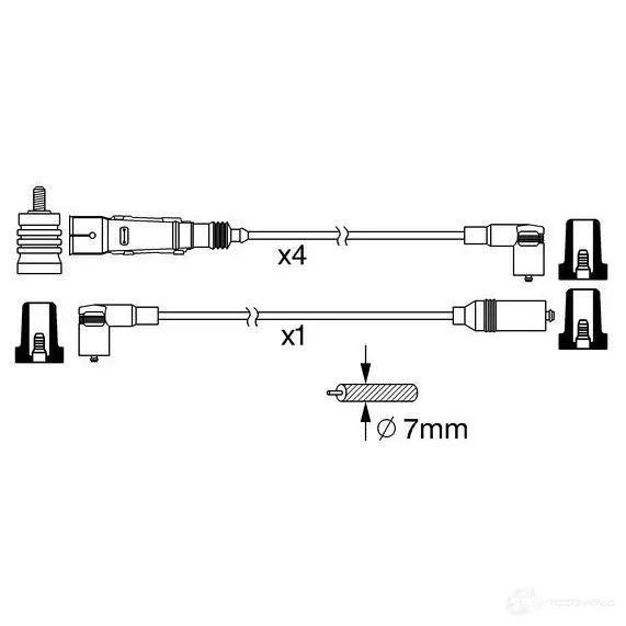 Высоковольтные провода зажигания, комплект BOSCH 0986356380 B 380 335486 8TWHPXX