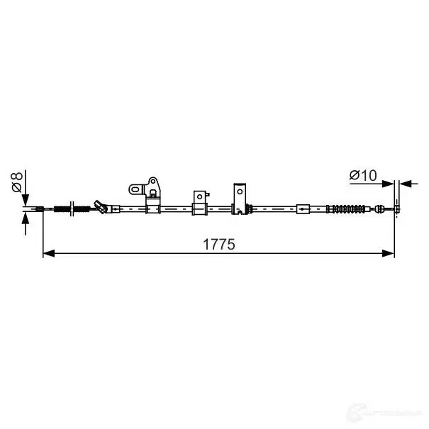Трос ручника, стояночного тормоза BOSCH BC1 231 1987482347 U4V3X 87872747