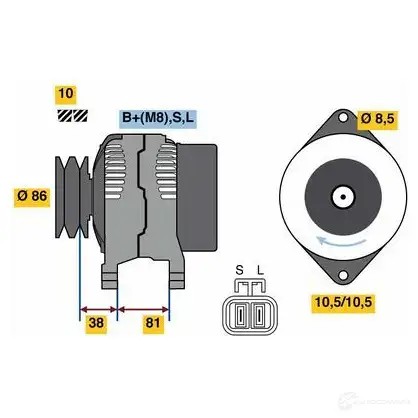 Генератор BOSCH 333309 0986080740 2JWKLDH 807 4