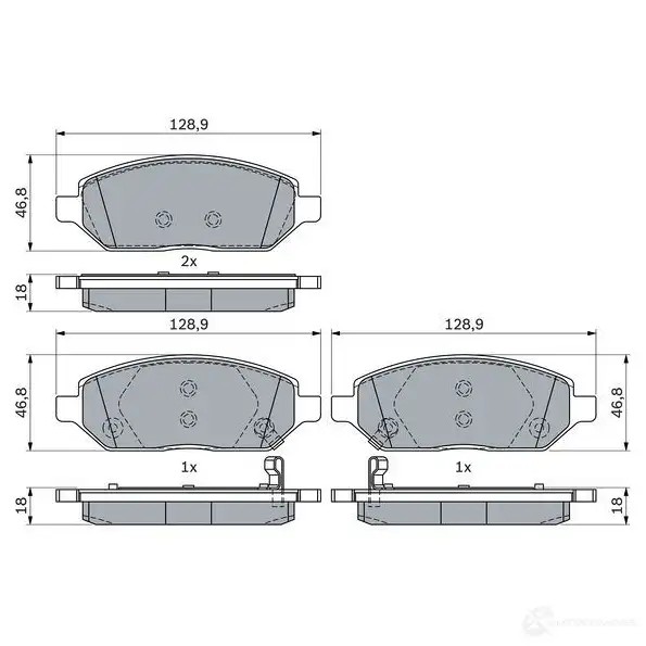 Тормозные колодки, комплект BOSCH OJPI DD 0986494906 1437243592