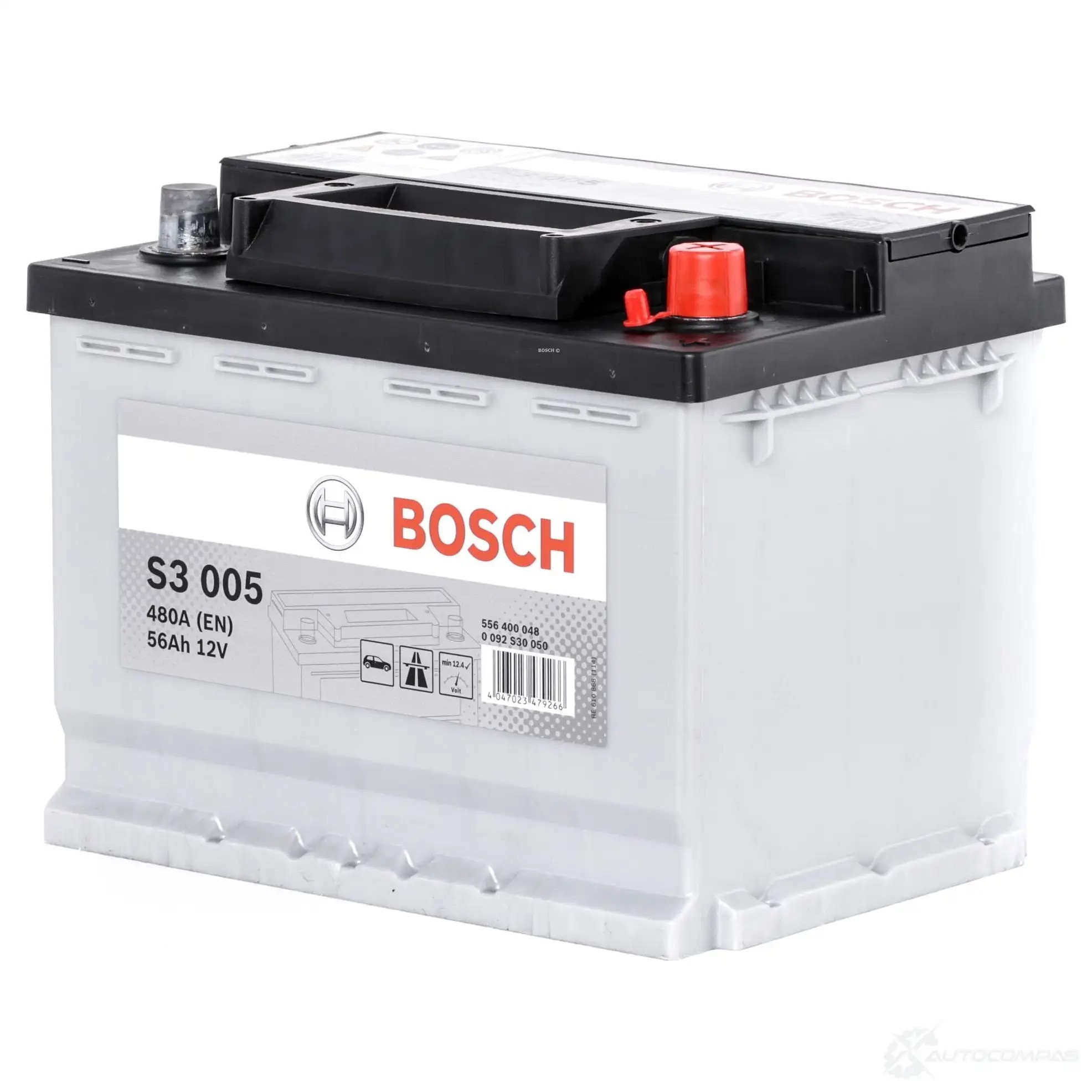 Аккумулятор 56 ач обратная 480 а 12 в Кальциевый [CA/CA] silver 242x175x190 BOSCH 304073 556 400 048 0092S30050 12V 56Ah 480A