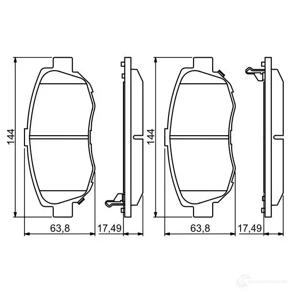 Тормозные колодки, комплект BOSCH 21490 342199 0986494211 23848