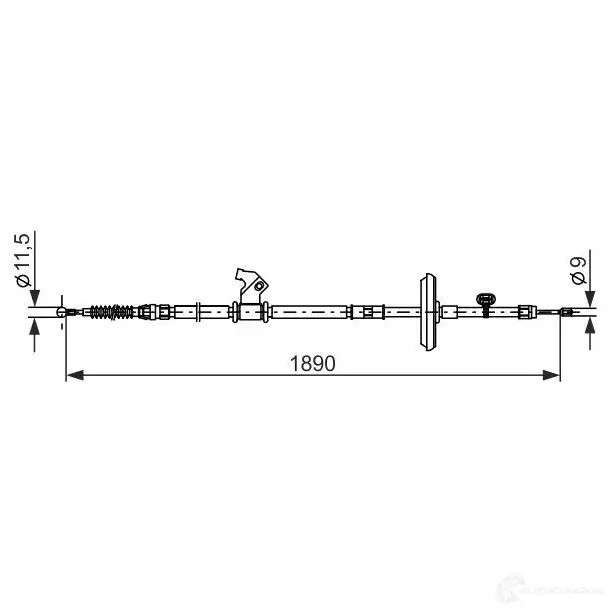 Трос ручника, стояночного тормоза BOSCH NZU YR 1987482885 1437241194