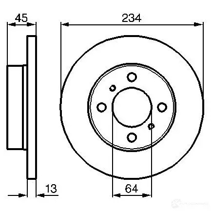 Тормозной диск BOSCH BD 554 0986478636 V10L7OG 339077