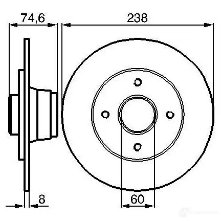 Тормозной диск BOSCH 3EIXLI B D373 0986478442 338923