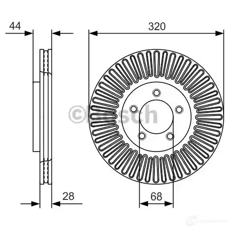 Тормозной диск BOSCH BD2440 E1 90 R -02C0348/0246 340295 0986479d19