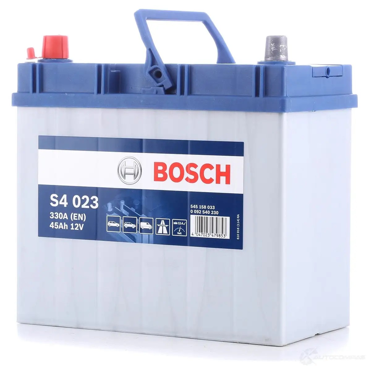 Аккумулятор 45 ач прямая 330 а 12 в Кальциевый [CA/CA] silver jis 238x129x227 BOSCH 0092S40230 12V 45Ah 330A 545 158 033 304141
