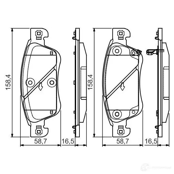 Тормозные колодки, комплект BOSCH 342697 24930 0986495134 BP1558