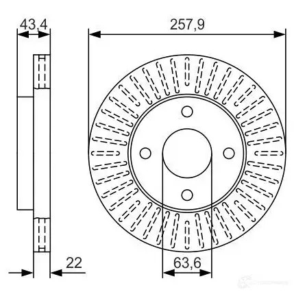 Тормозной диск BOSCH BD2288 E11 90R-02C01123/26611 340542 0986479t66