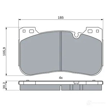 Тормозные колодки, комплект BOSCH 1437921877 0986424921 HLDQ EBM
