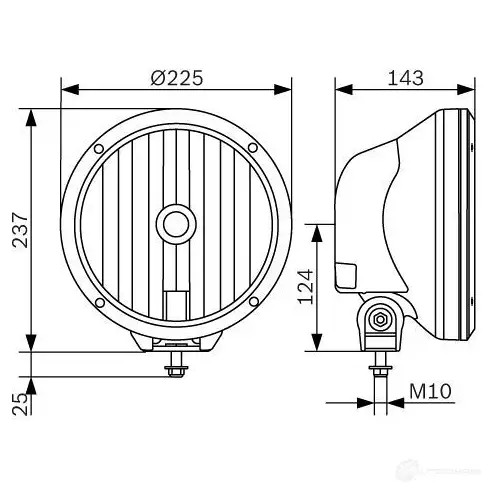 Прожектор BOSCH 0986310977 1423141714 MS4G56 RALLYE 225 HL XENON ECE BLUE 24V