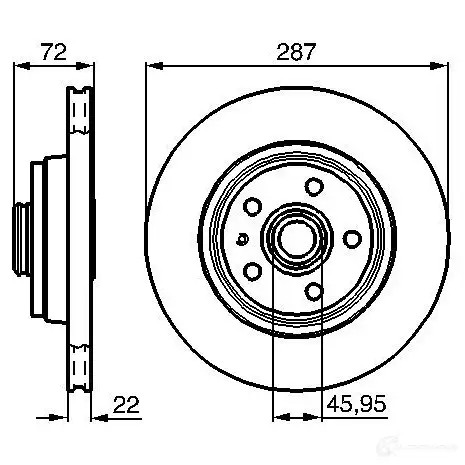 Тормозной диск BOSCH B D434 0986478509 338979 5K4M5CM