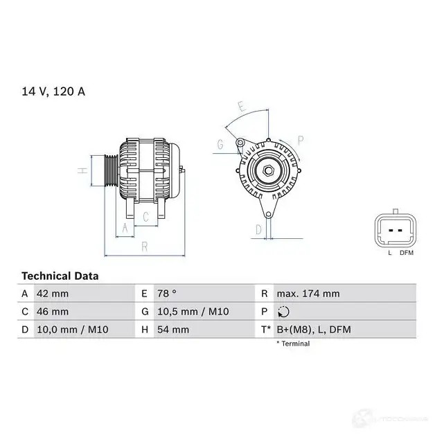 Генератор BOSCH 333158 0986049091 49 09 OCH9WJ