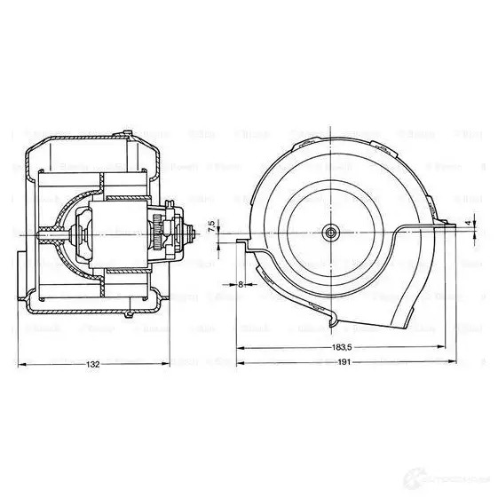 Моторчик печки, вентилятора BOSCH 3165142430188 305848 L8IL X 0130063804