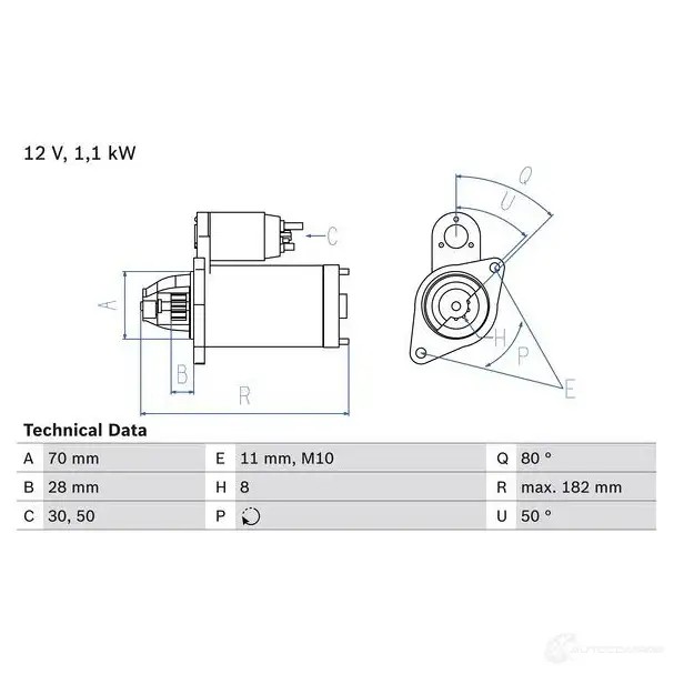 Стартер BOSCH NMXMOWV 331903 257 6 0986025760
